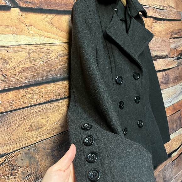 Express Charcoal Double-Breasted Pea Coat - Picture 3 of 16